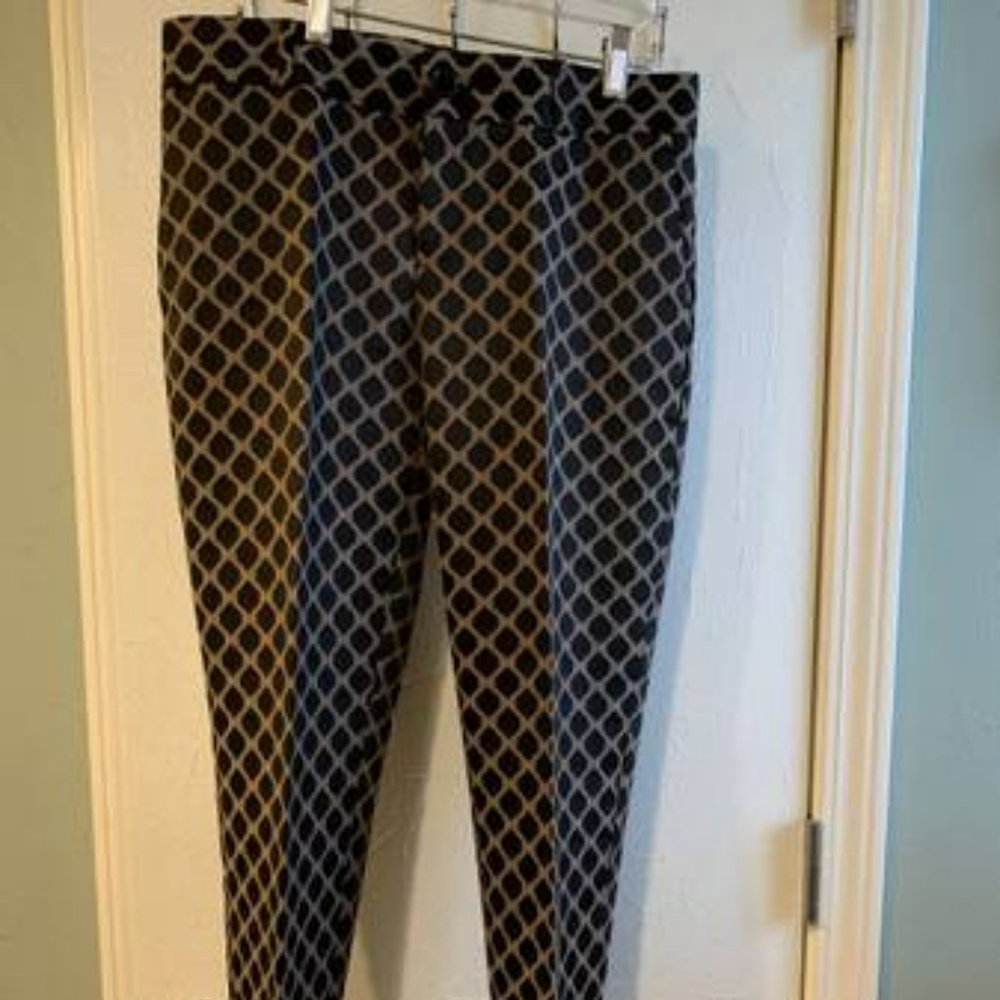 Banana Republic SZ 4 Stylish Black/Tan Geometric Stylish Camden Pant